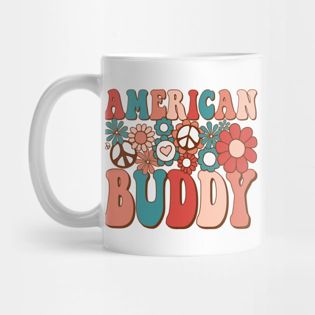 Retro Groovy American Buddy Matching Family 4th of July by BramCrye